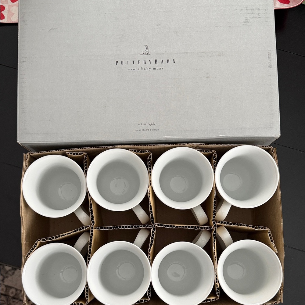 Pottery Barn Santa Baby Mugs Set of 8 New in Box NIB - Picture 6 of 6